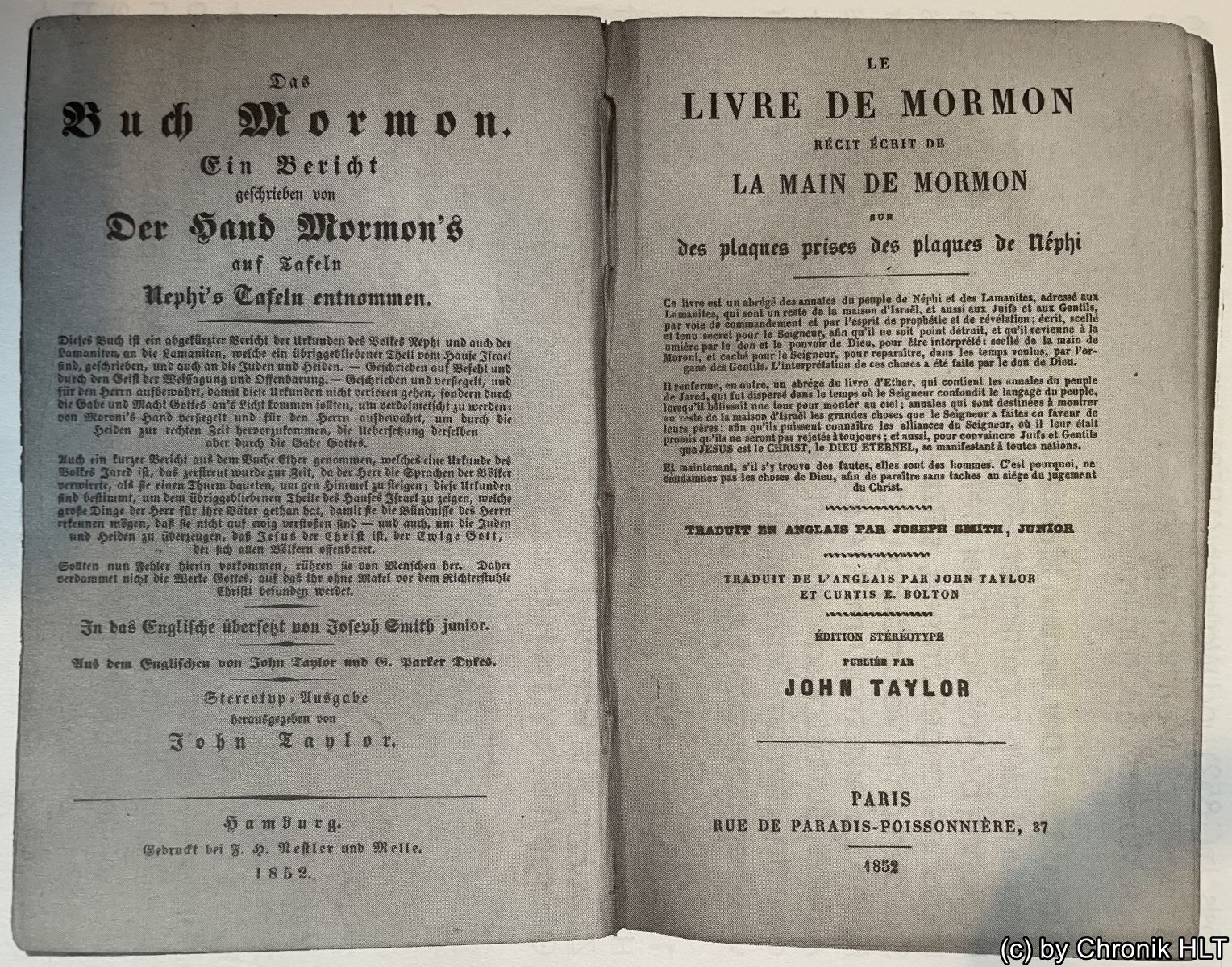 1851 – Übersetzung Buch Mormon